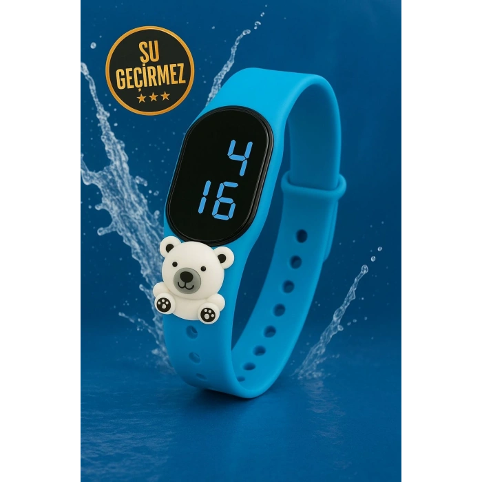 Rodium Çocuk Kol Saati Dokunmatik Led Su Geçirmez Ayıcık Mavi (Akıllı Saat Değildir)