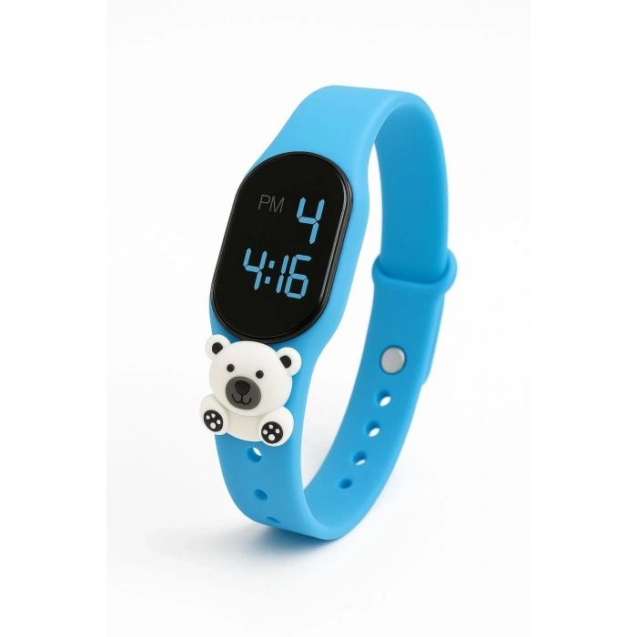 Rodium Çocuk Kol Saati Dokunmatik Led Su Geçirmez Ayıcık Mavi (Akıllı Saat Değildir)