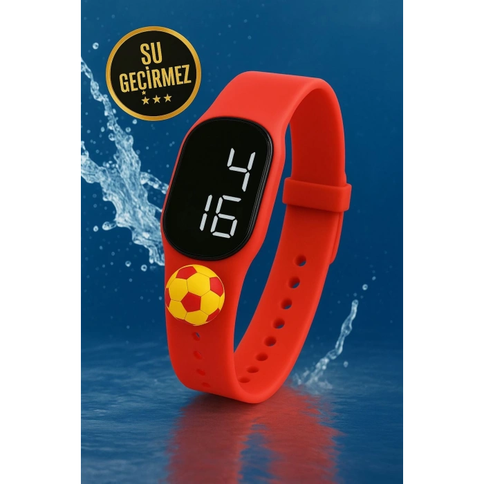 Rodium Çocuk Kol Saati Dokunmatik Led Su Geçirmez Taraftar Sarı Kırmızı (Akıllı Saat Değildir)