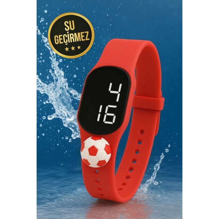 Rodium Çocuk Kol Saati Dokunmatik Led Su Geçirmez Taraftar Beyaz Kırmızı (Akıllı Saat Değildir)