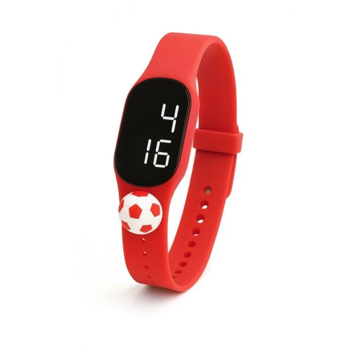 Rodium Çocuk Kol Saati Dokunmatik Led Su Geçirmez Taraftar Beyaz Kırmızı (Akıllı Saat Değildir)