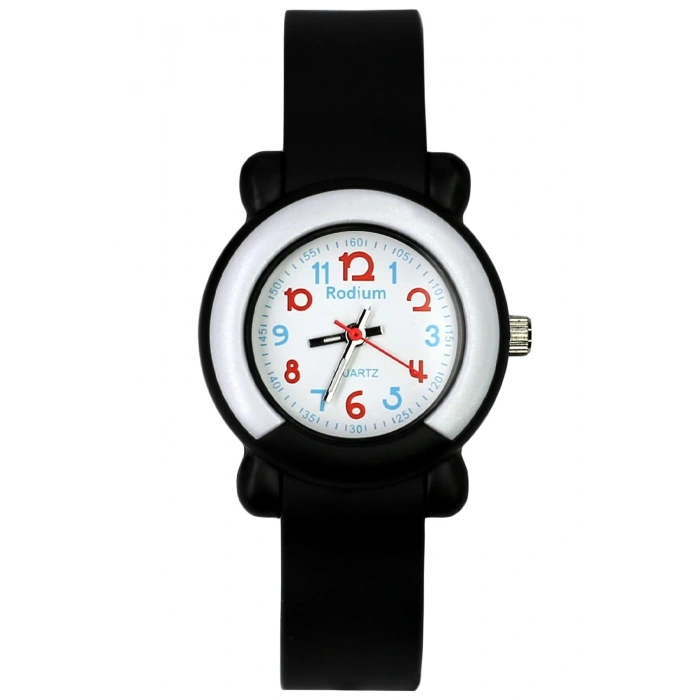 Rodium Çocuk Kol Saati Su Geçirmez Analaog Siyah-1 (8846) (Siyah)