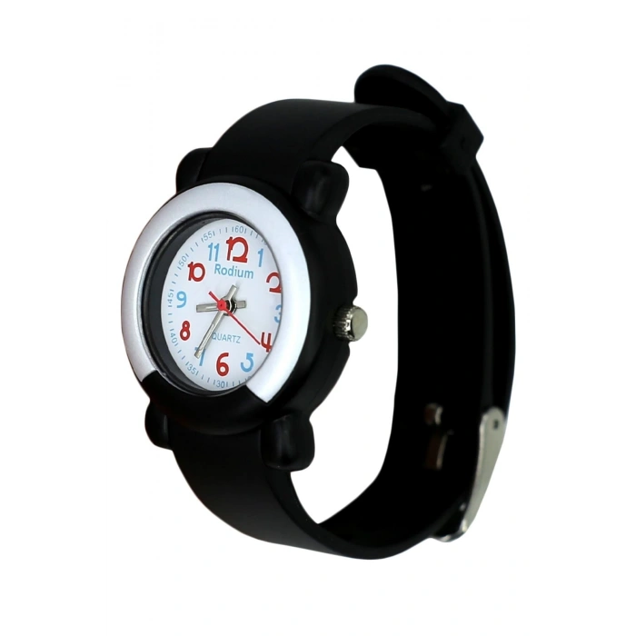 Rodium Çocuk Kol Saati Su Geçirmez Analaog Siyah-1 (8846) (Siyah)