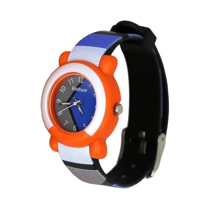 Rodium Çocuk Kol Saati Su Geçirmez Analaog Turuncu-Gri-Mavi (2216)
