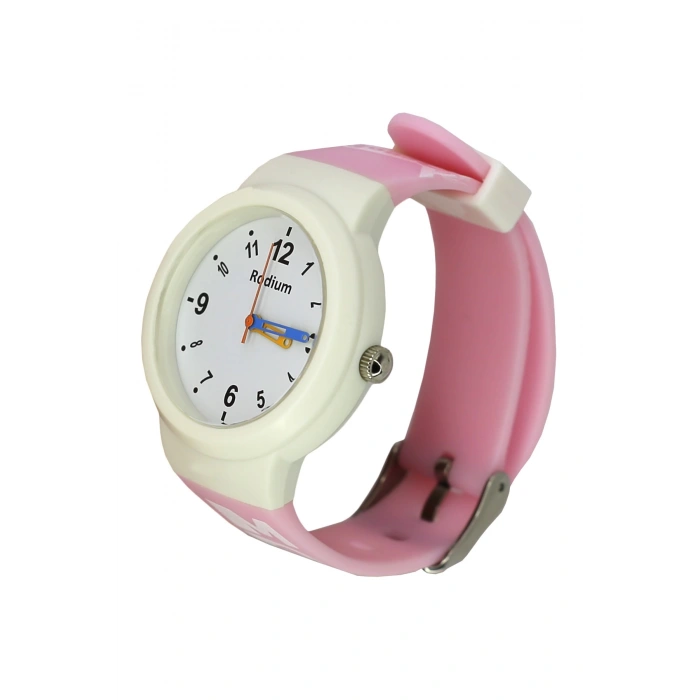 Rodium Çocuk Kol Saati Su Geçirmez Analaog Pembe-Beyaz (2220)