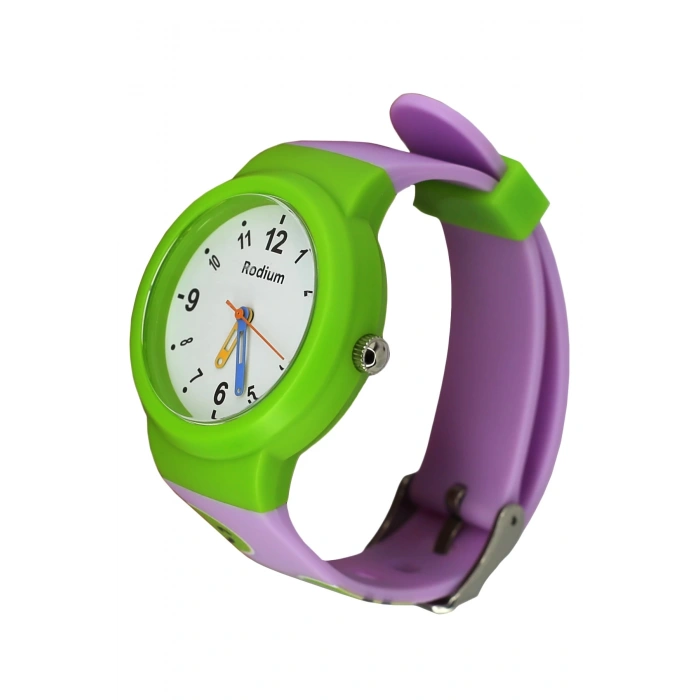 Rodium Çocuk Kol Saati Su Geçirmez Analaog Yeşil-Lila (2220)