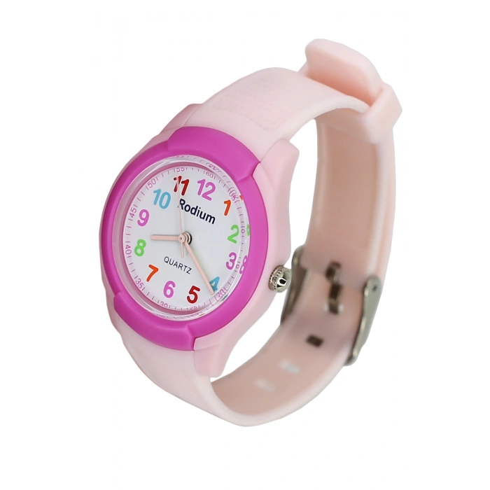 Rodium Çocuk Kol Saati Su Geçirmez Analaog Pembe-Fuşya (8817)