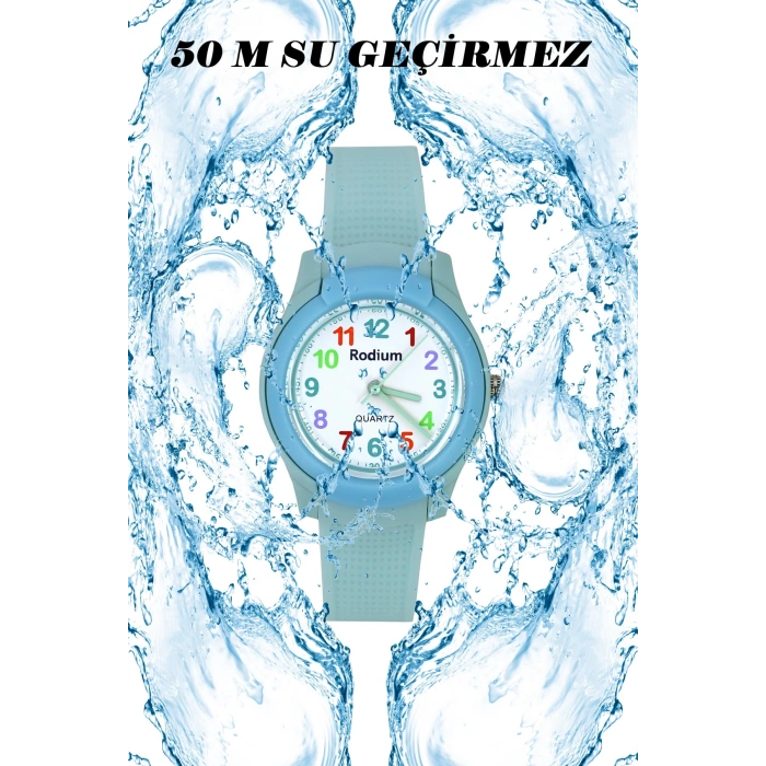Rodium Çocuk Kol Saati Su Geçirmez Analaog Su-Yeşili (8817) (Suyeşili)