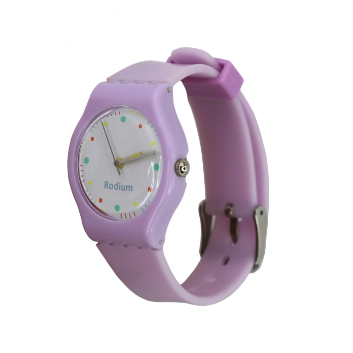 Rodium Çocuk Kol Saati Su Geçirmez Analaog Lila-1 (2219) (Lila)