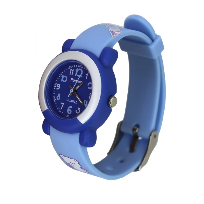 Rodium Çocuk Kol Saati Su Geçirmez Analaog Mavi (2217)