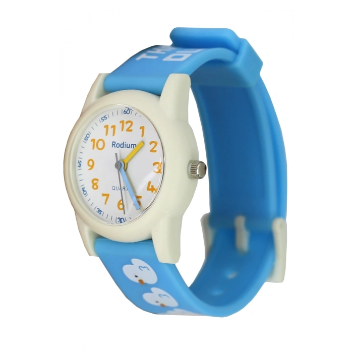 Rodium Çocuk Kol Saati Su Geçirmez Analaog Mavi-Krem (2208)