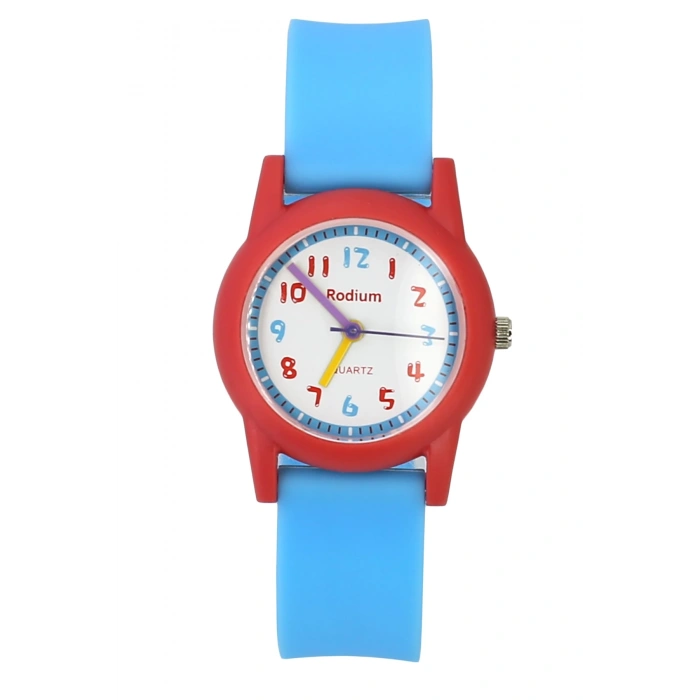 Rodium Çocuk Kol Saati Su Geçirmez Analaog Mavi-Kırmızı (2209) (Mavi Kırmzı)