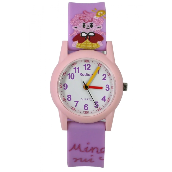 Rodium Çocuk Kol Saati Su Geçirmez Analaog Lila-Pembe (2212)