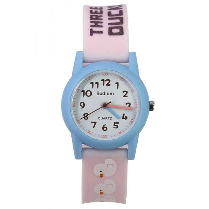 Rodium Çocuk Kol Saati Su Geçirmez Analaog Pembe-Mavi (2208)