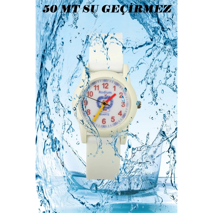 Rodium Çocuk Kol Saati Su Geçirmez Analaog Beyaz (2211)