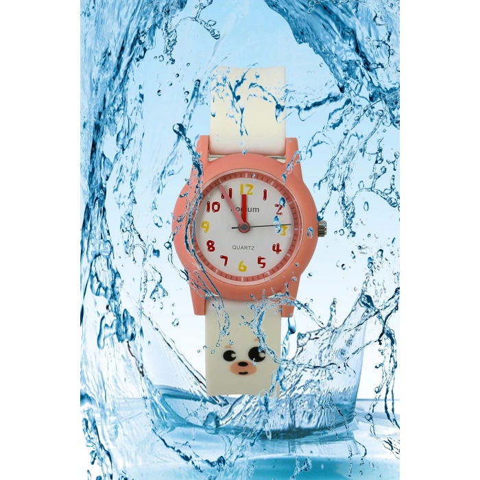 Rodium Çocuk Kol Saati Su Geçirmez Analaog Krem-Pudra (2210)