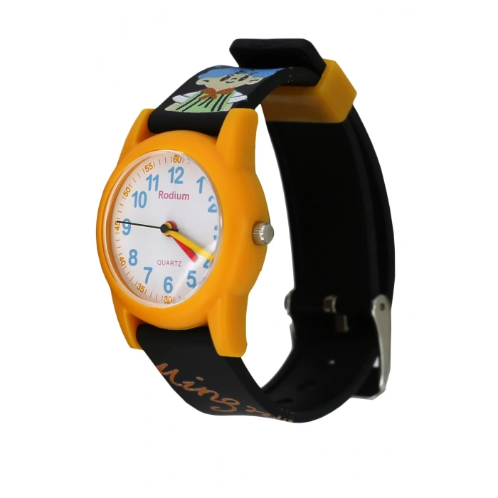 Rodium Çocuk Kol Saati Su Geçirmez Analaog Siyah-Turuncu (2212)