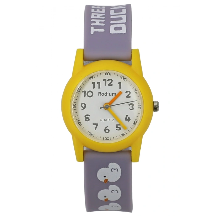 Rodium Çocuk Kol Saati Su Geçirmez Analaog Gri-Sarı (2208)