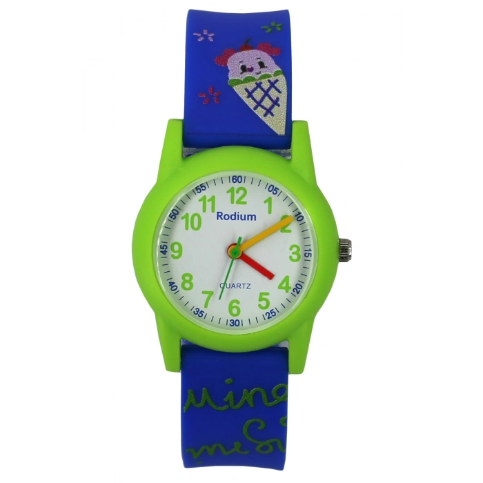 Rodium Çocuk Kol Saati Su Geçirmez Analaog Lacivert-Yeşil (2212)
