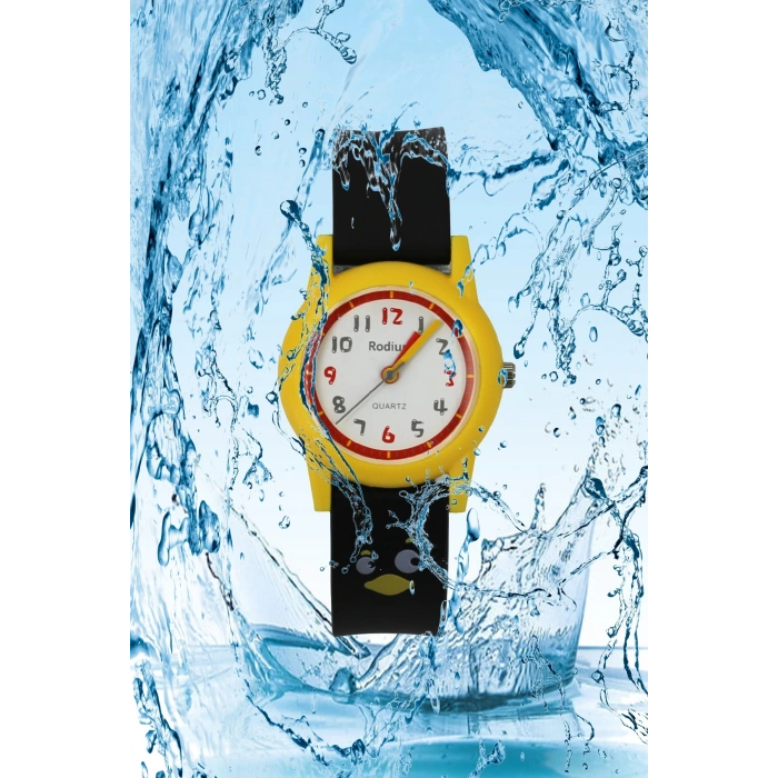 Rodium Çocuk Kol Saati Su Geçirmez Analaog Siyah-Sarı (2210)