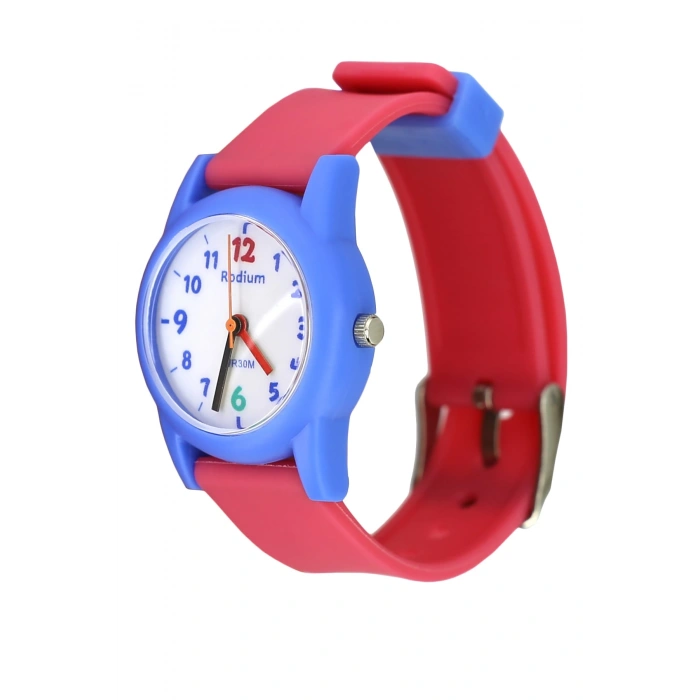 Rodium Çocuk Kol Saati Su Geçirmez Analaog Narçiçeği-Mavi (2213)