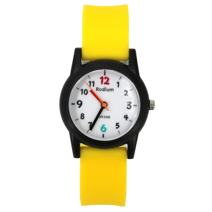 Rodium Çocuk Kol Saati Su Geçirmez Analaog Sarı-Siyah (2213)