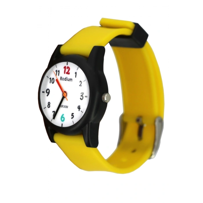 Rodium Çocuk Kol Saati Su Geçirmez Analaog Sarı-Siyah (2213)
