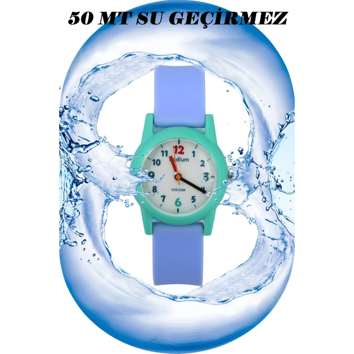 Rodium Çocuk Kol Saati Su Geçirmez Analaog Mavi-Yeşil (2213)