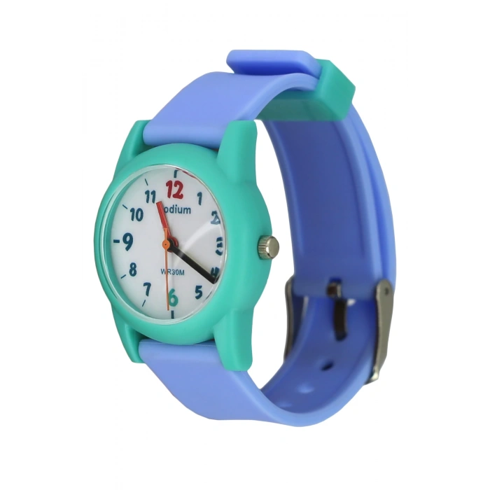 Rodium Çocuk Kol Saati Su Geçirmez Analaog Mavi-Yeşil (2213)