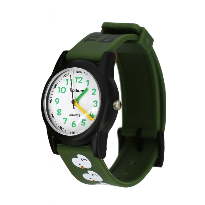 Rodium Çocuk Kol Saati Su Geçirmez Analaog Siyah-Yeşil (2208) (Yeşil Siyah)