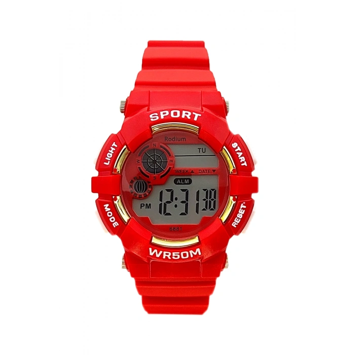 Rodium Çocuk Kol Saati Su Geçirmez 15203 Kırmızı