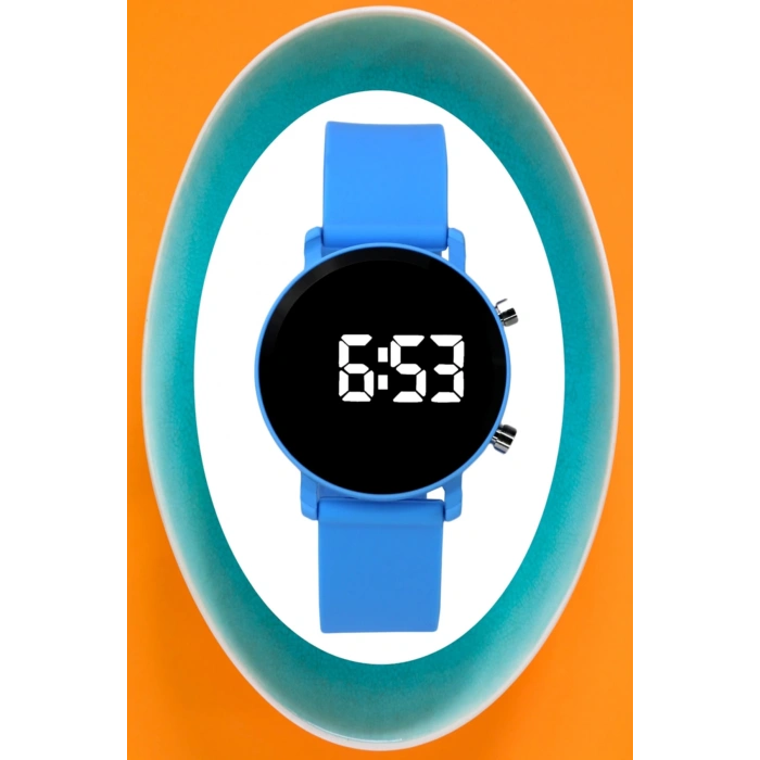 Rodium Çocuk Kol Saati Silikon Kordonlu Led Çocuk Saati Açık Mavi (8 Yaş Ve Üzeri) (010)
