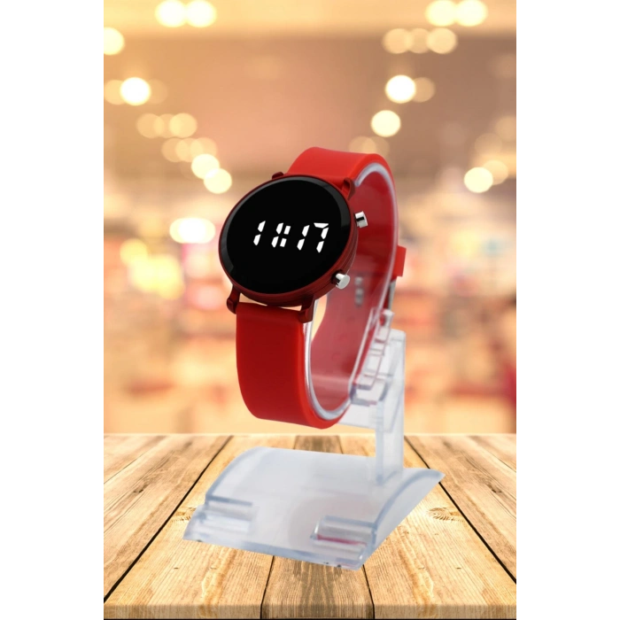 Rodium Çocuk Kol Saati Silikon Kordonlu Led Çocuk Saati 8 Yaş Ve Üzeri Kırmızı (010)