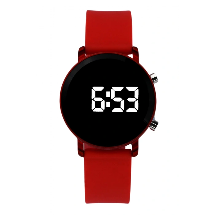 Rodium Çocuk Kol Saati Silikon Kordonlu Led Çocuk Saati 8 Yaş Ve Üzeri Kırmızı (010)