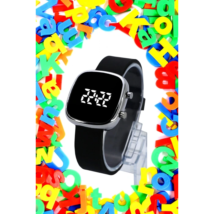 Rodium Çocuk Kol Saati Led Kol Saati Silikon Kordonlu Gümüş (10 Yaş Ve Üzeri)