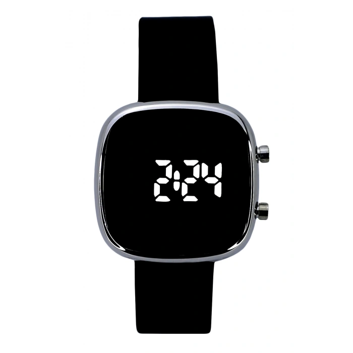 Rodium Çocuk Kol Saati Led Kol Saati Silikon Kordonlu Gümüş (10 Yaş Ve Üzeri)