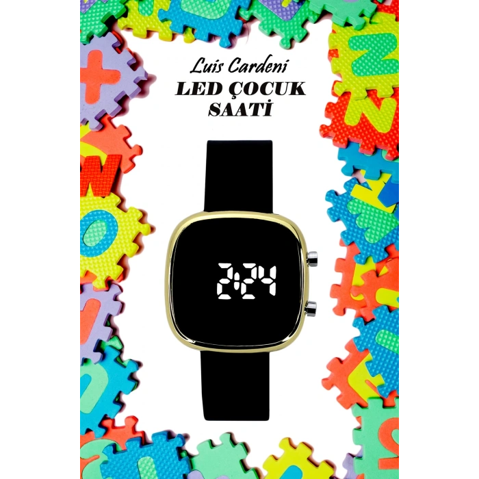 Rodium Çocuk Kol Saati Led Kol Saati Silikon Kordonlu Gold (10 Yaş Ve Üzeri)