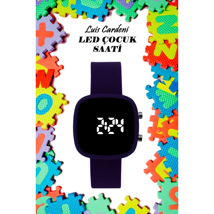 Rodium Çocuk Kol Saati Led Kol Saati Silikon Kordonlu Mor (10 Yaş Ve Üzeri)