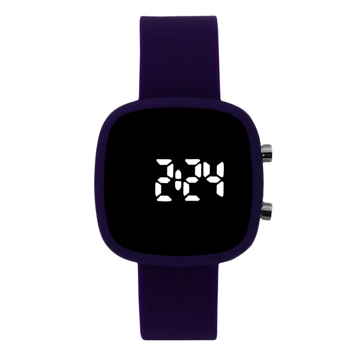 Rodium Çocuk Kol Saati Led Kol Saati Silikon Kordonlu Mor (10 Yaş Ve Üzeri)