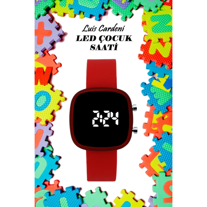 Rodium Çocuk Kol Saati Led Kol Saati Silikon Kordonlu Kırmızı (10 Yaş Ve Üzeri)