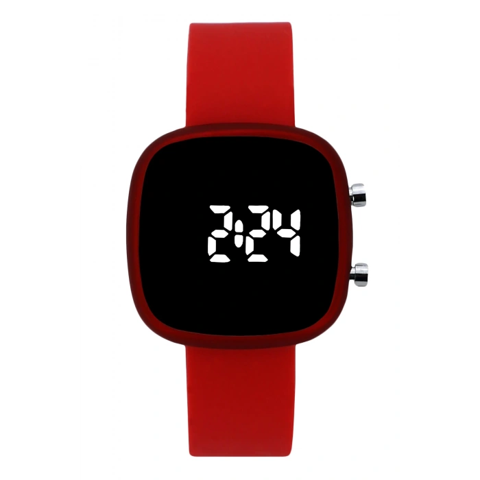 Rodium Çocuk Kol Saati Led Kol Saati Silikon Kordonlu Kırmızı (10 Yaş Ve Üzeri)