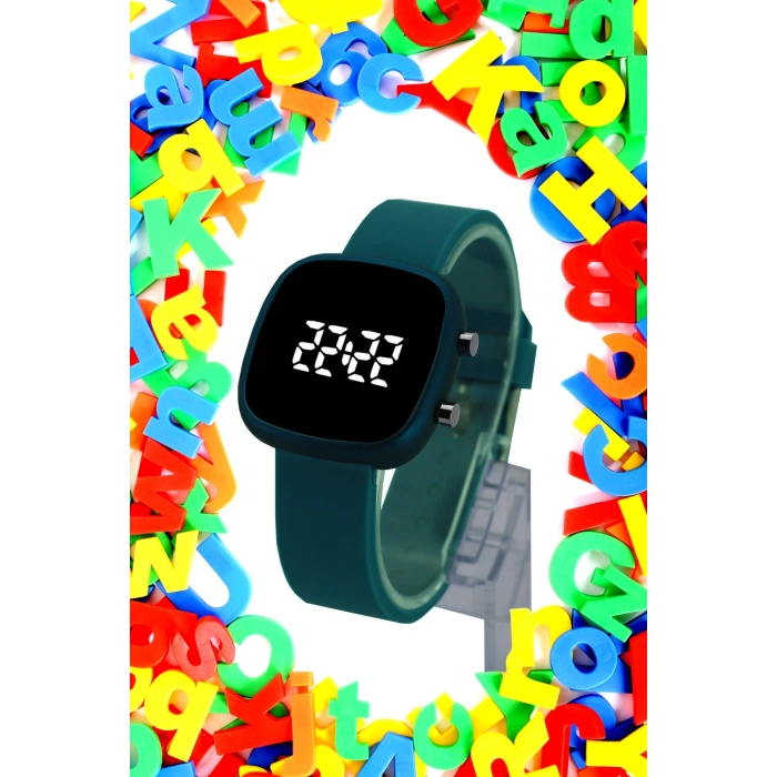 Rodium Çocuk Kol Saati Led Kol Saati Silikon Kordonlu Petrol Yeşili (10 Yaş Ve Üzeri)