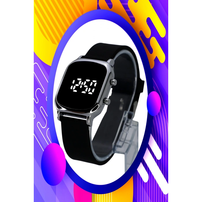 Rodium Çocuk Kol Saati Silikon Kordonlu Led Kol Saati Gümüş (9 Yaş Ve Üzeri) (1859)