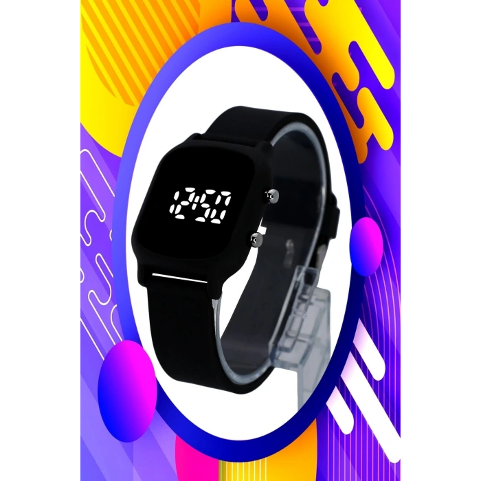 Rodium Çocuk Kol Saati Silikon Kordonlu Led Kol Saati Siyah (9 Yaş Ve Üzeri) (1859)