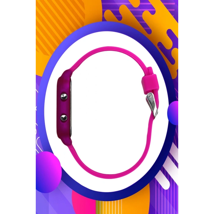 Rodium Çocuk Kol Saati Silikon Kordonlu Led Kol Saati Fuşya (9 Yaş Ve Üzeri) (1859)