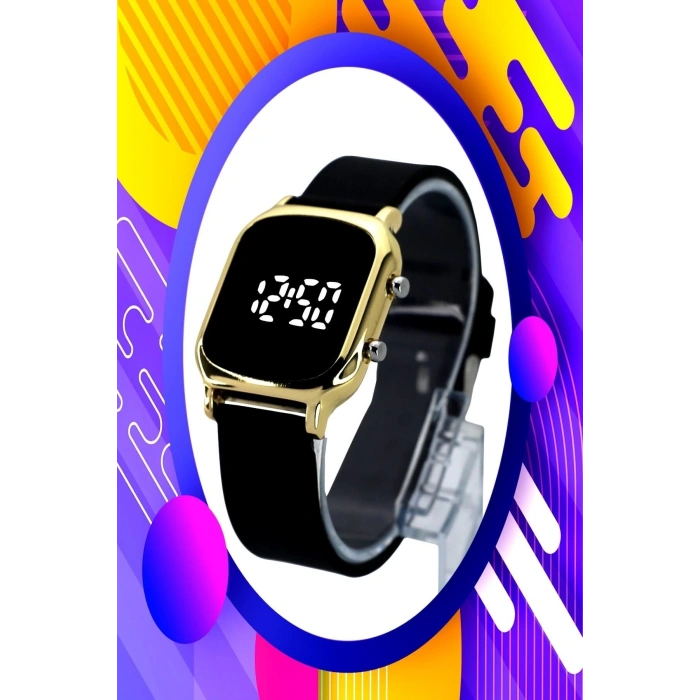 Rodium Çocuk Kol Saati Silikon Kordonlu Led Kol Saati Gold (9 Yaş Ve Üzeri) (1859)