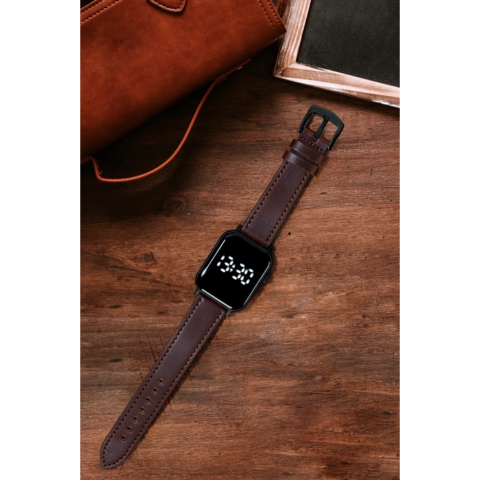 Rodium Led Saat Kayış Kordon Kasa Siyah (Unisex)