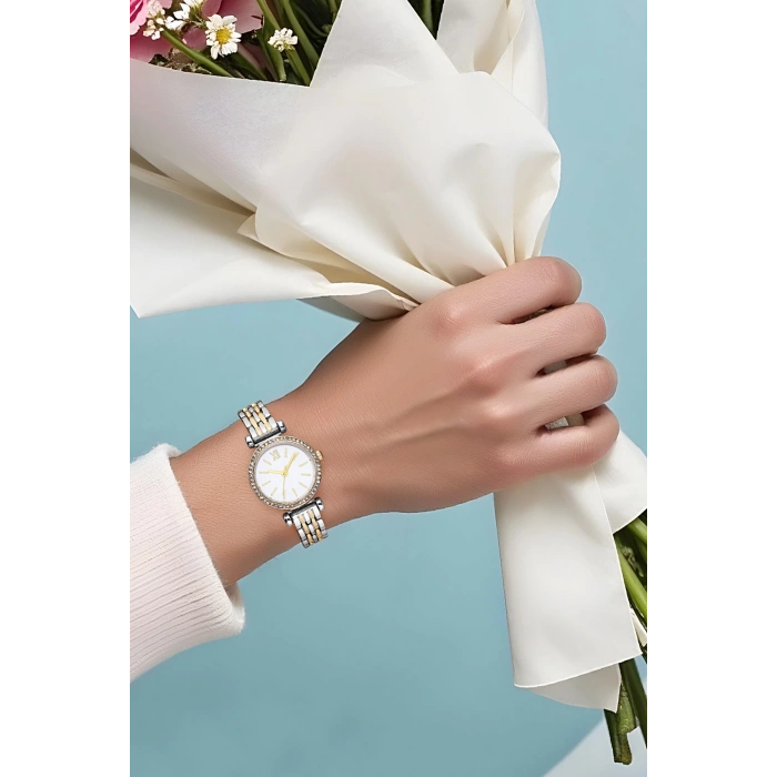 Rodium Kadın Metal Kol Saati Gümüş-Gold