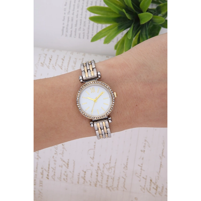 Rodium Kadın Metal Kol Saati Gümüş-Gold