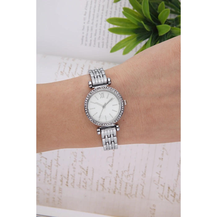 Rodium Kadın Metal Kol Saati Gümüş